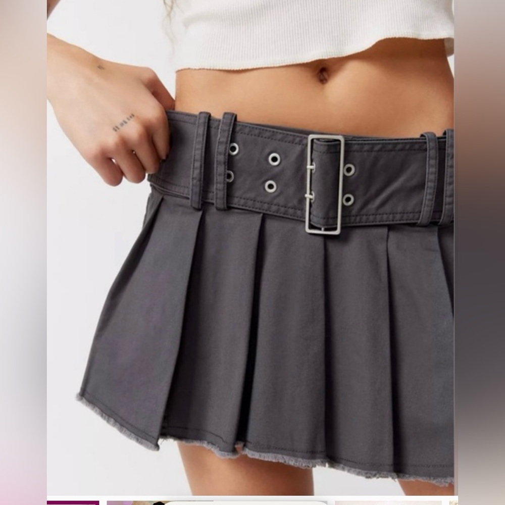 Urban Outfitters BDG Diego Belted Mini XS Grey Skirt